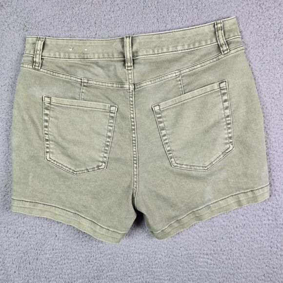 Lane Bryant Womens Shorts 14 Green Signature Fit Flex Magic Waistband Stretch - Picture 15 of 16